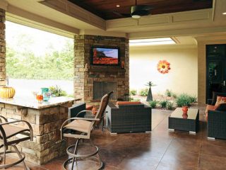 Television adds excitement to a patio