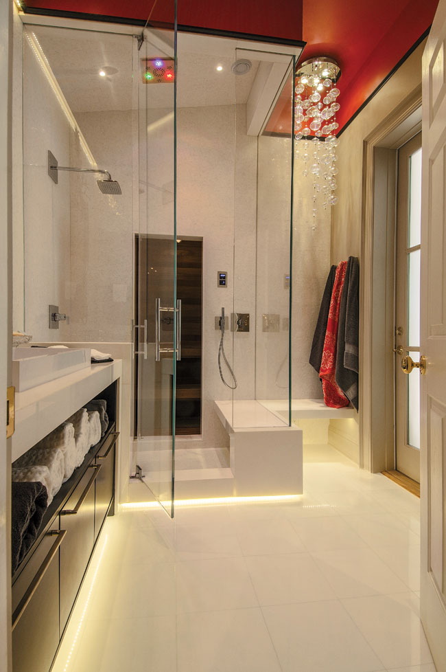 Bathroom design features floating shower effect