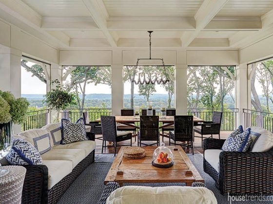 Covered porch with an incredible view