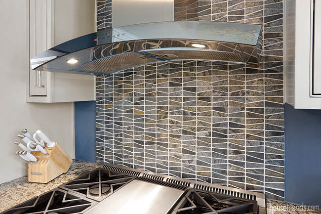 Bold backsplash makes an area stand out
