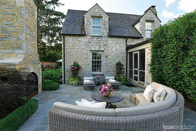 Outdoor furniture beckons guests to relax