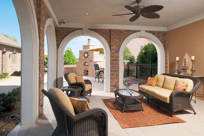 Wicker furniture adds pops of color