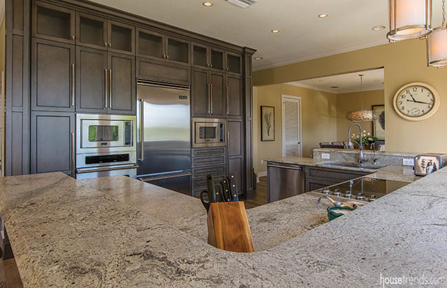 Leathered finish tops granite countertops