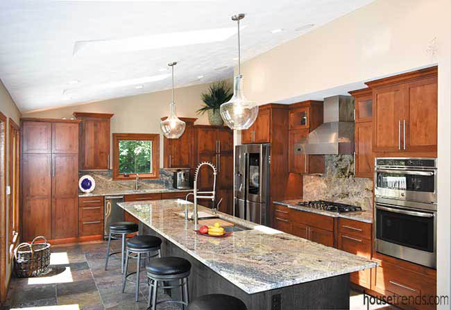 Oversized kitchen island with room for everything