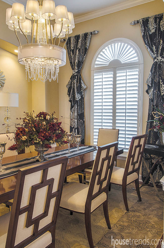 Dining room chandelier adds whimsy