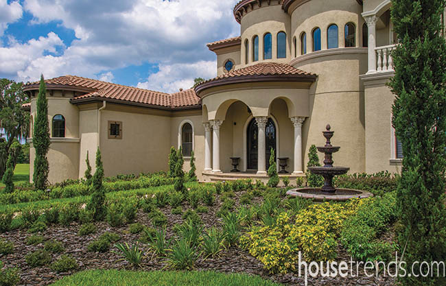 Outdoor water fountain adds charm to a yard