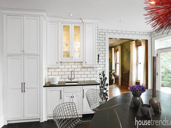 Wet bar gets a convenient location