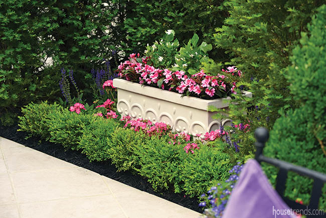 Garden flowers add pops of color