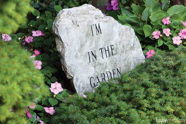 Garden features quirky statuary