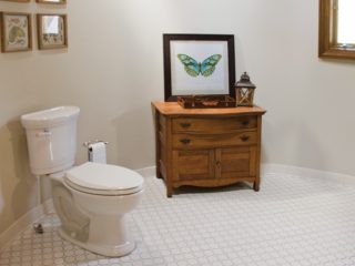 Bathroom storage across the ages