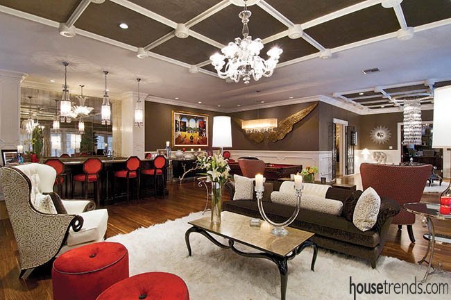 Family room design centers around entertaining
