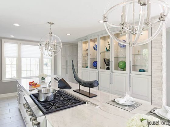 Glass cabinets show off a colorful collection