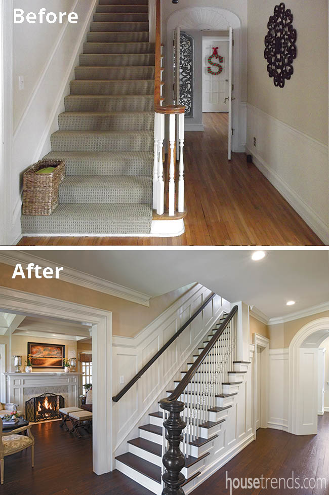Stairs and banister get a sophisticated update
