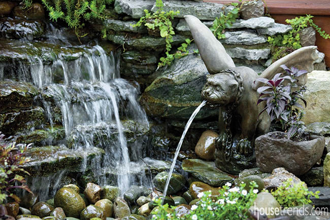 Outdoor water fountain with a story to tell