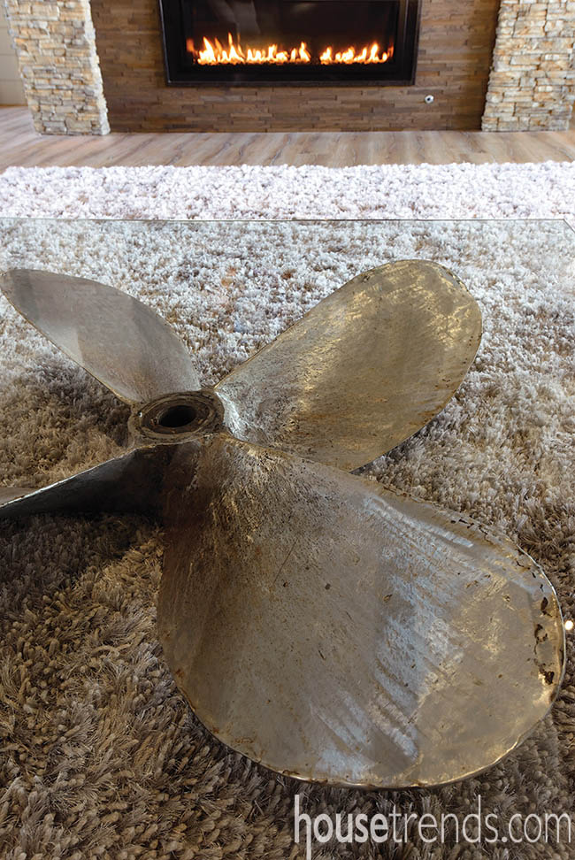 Living room design boasts a unique accessory