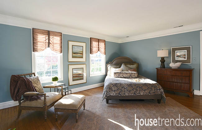 Guest bedroom from 2015 DPVA Designers' Show House & Gardens