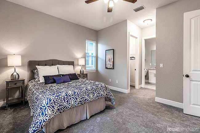 Master bedroom with a walk-in closet