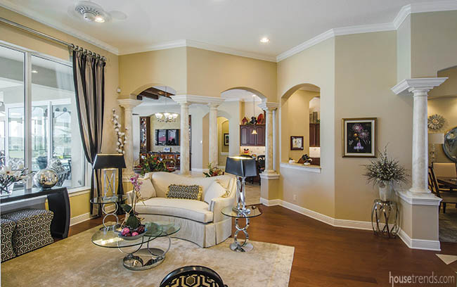 Home's interior boasts elegant archways