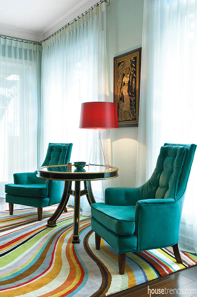 Area rug adds movement to a space