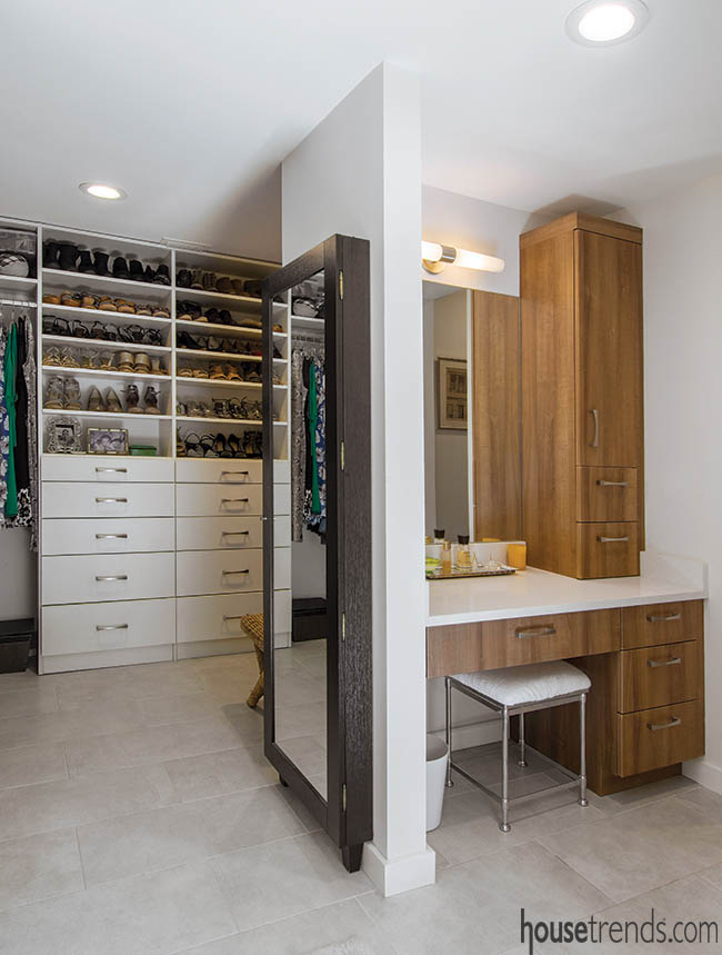 Master suite renovation with plenty of storage