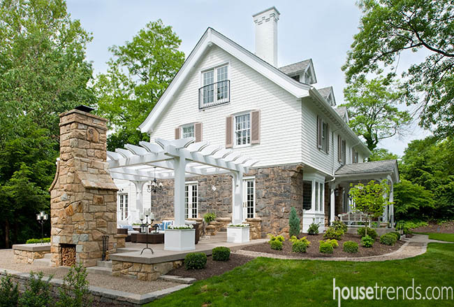 Fireplace keeps an outdoor area usable