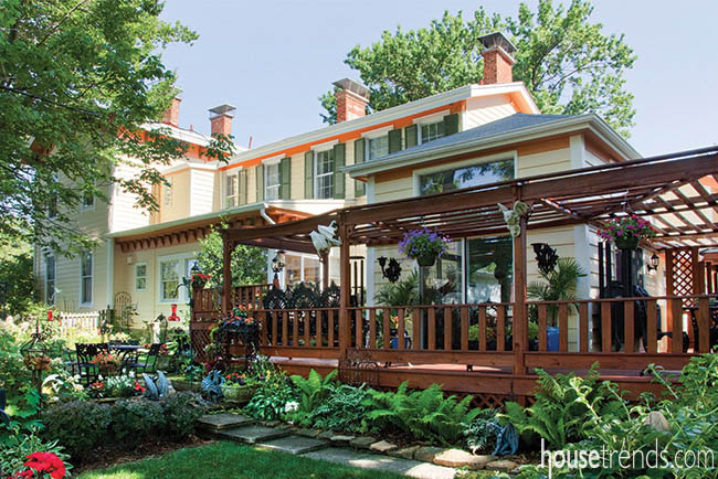 Patio table allows owners to dine with a view