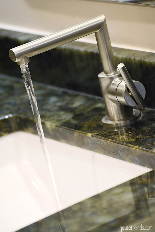 Bathroom faucets add a modern feel