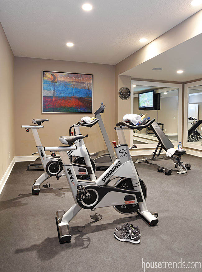 Artwork adds color to a workout room