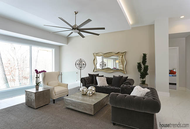 Living room colors complement architecture of a home