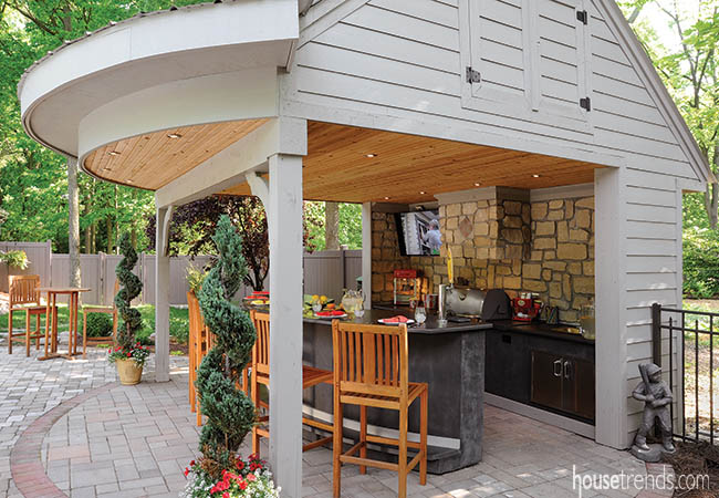 Outdoor kitchen with all of the perks of the indoors