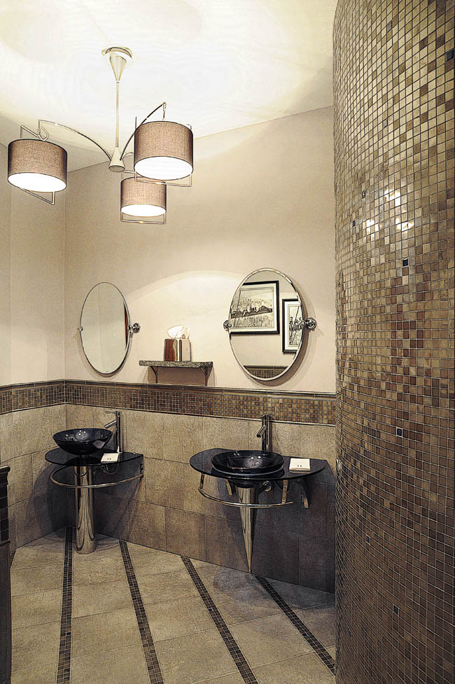 Metallic tile adds glam to any area