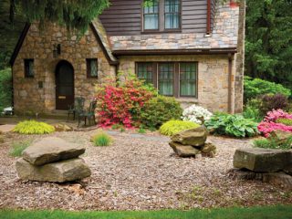 Landscaping stones add character-and a place to sit