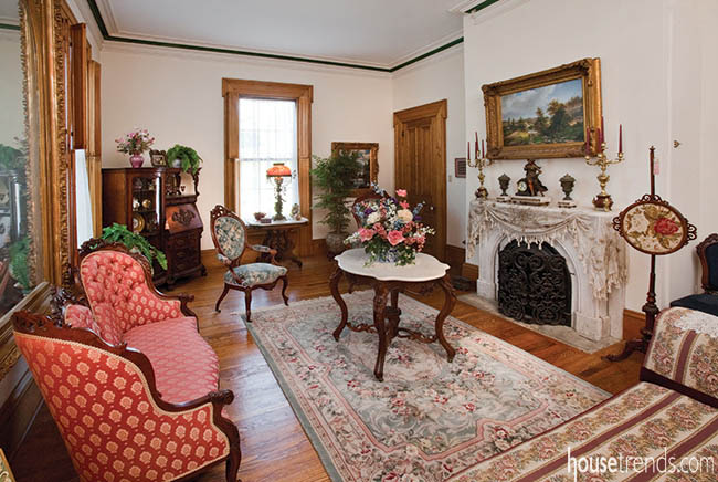 Cloth on fireplace mantel helps control soots