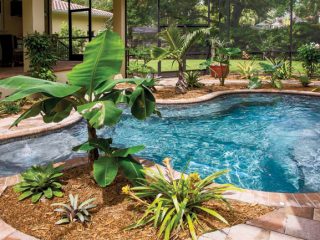 Hot tubs mirror the homeowners style