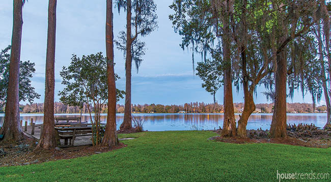 Grass leads to water's edge