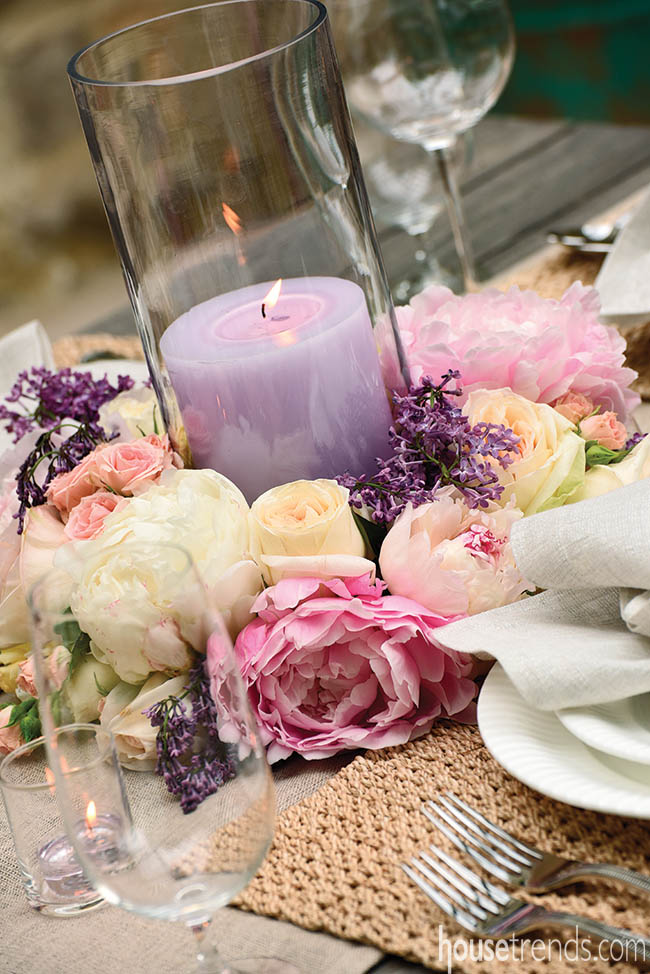 Peonies enhance sensory experience around outdoor living space