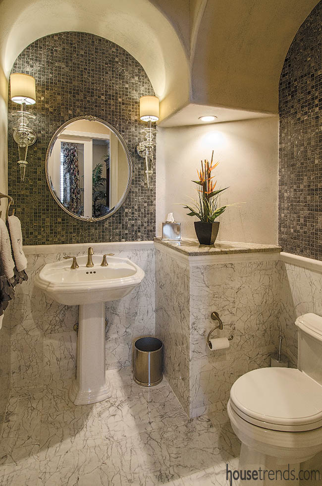 Beautiful bathroom design makes good use of marble