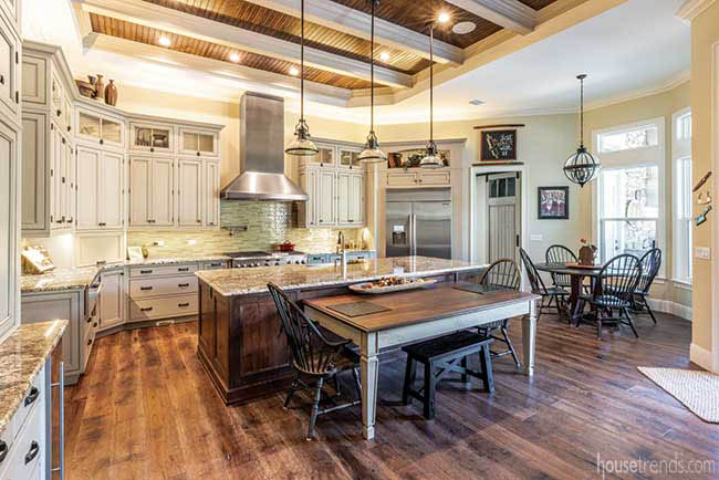Gorgeous backsplash in a farmhouse-inspired kitchen