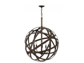 Chandelier offers an industrial look