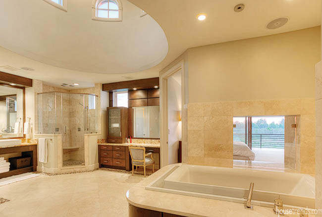 Master bathroom with unique architectural details