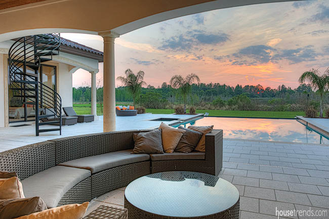 Infinity pool complements a landscape design