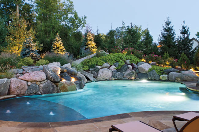 Pool lighting is practical and decorative