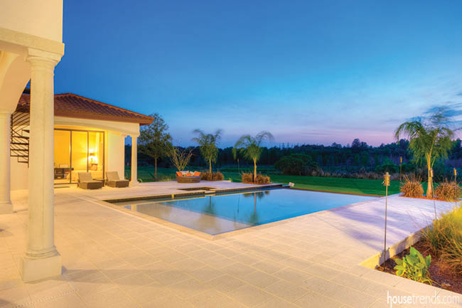 Infinity pool dazzles in an outdoor living space