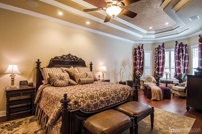 Bedroom furniture adds a sense of grandeur