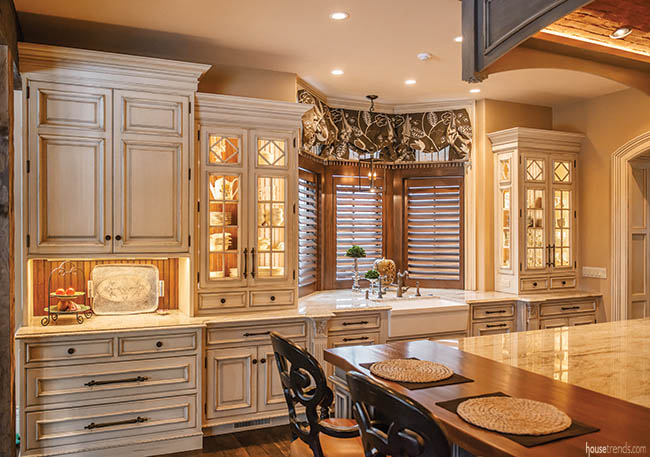 Warm kitchen design creates a welcoming space