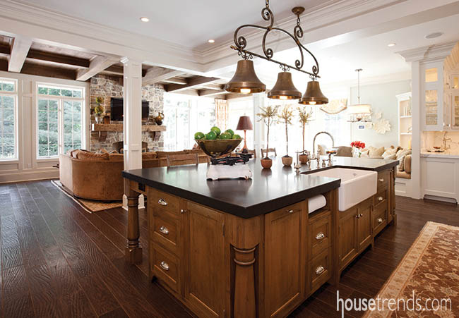 Kitchen sinks keeps the chef involved