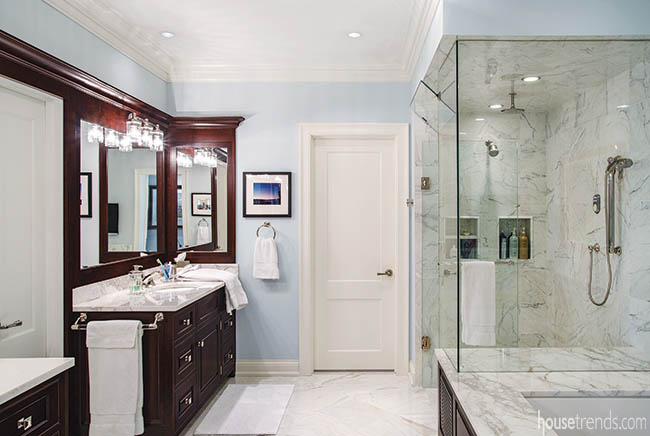 Bathroom mirrors hide medicine cabinets