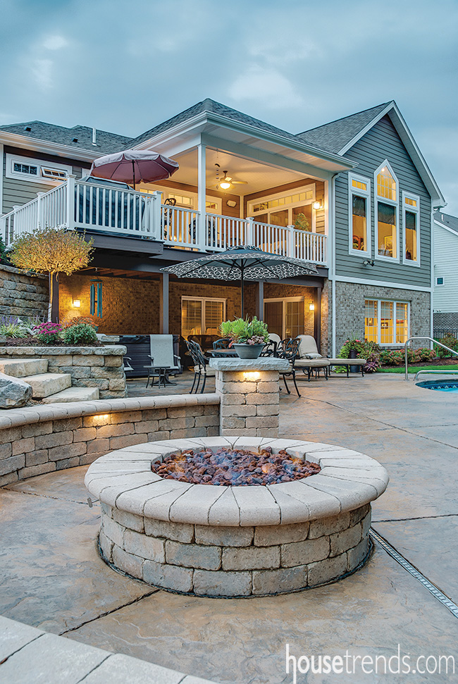 Fire pit design is set in stone