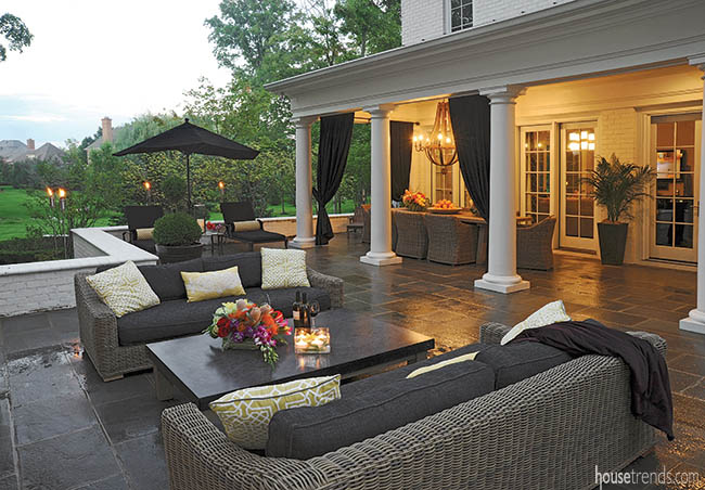 Throw pillows add a domestic touch