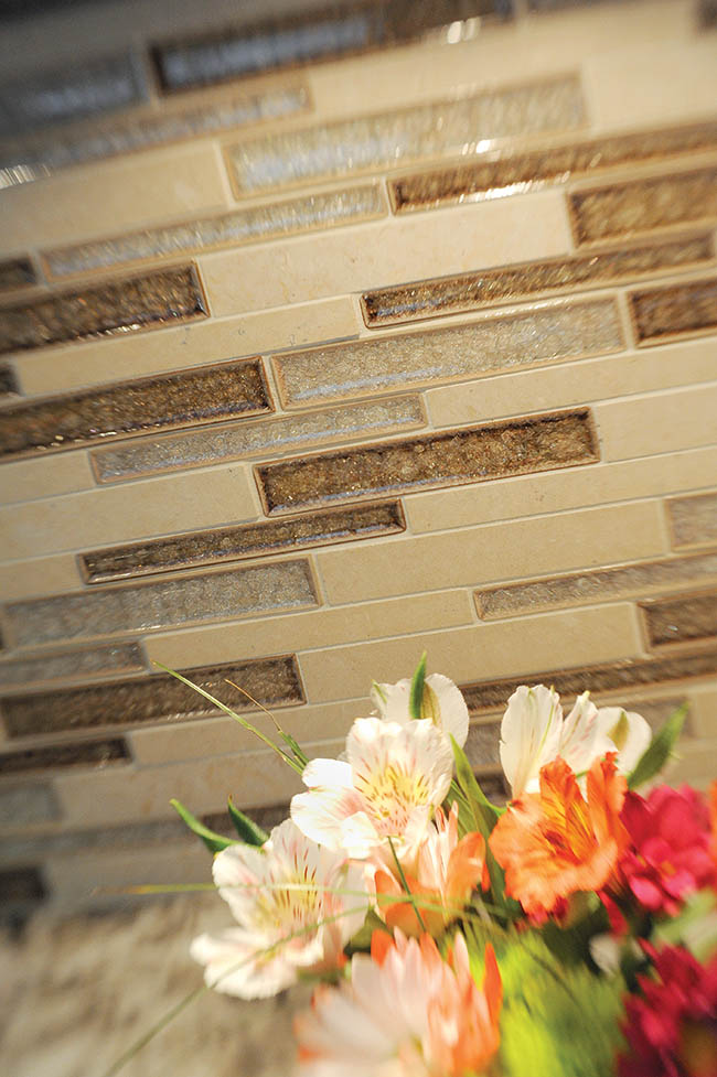 Custom backsplash highlights a kitchen design